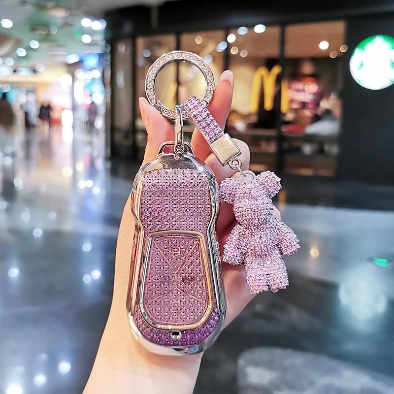 Suitable For Xpeng P7 Keycase G6 G9 P5 P7I X9 G3 Keycover Key Shell Keychain Cute Bear Keychain Sparkling Car Key Case