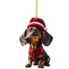 Whimsical Cartoon Dog Car Hangers Decors Car Pendant Bright Christmas Tree Ornament Add Touch of Cuteness To Holiday