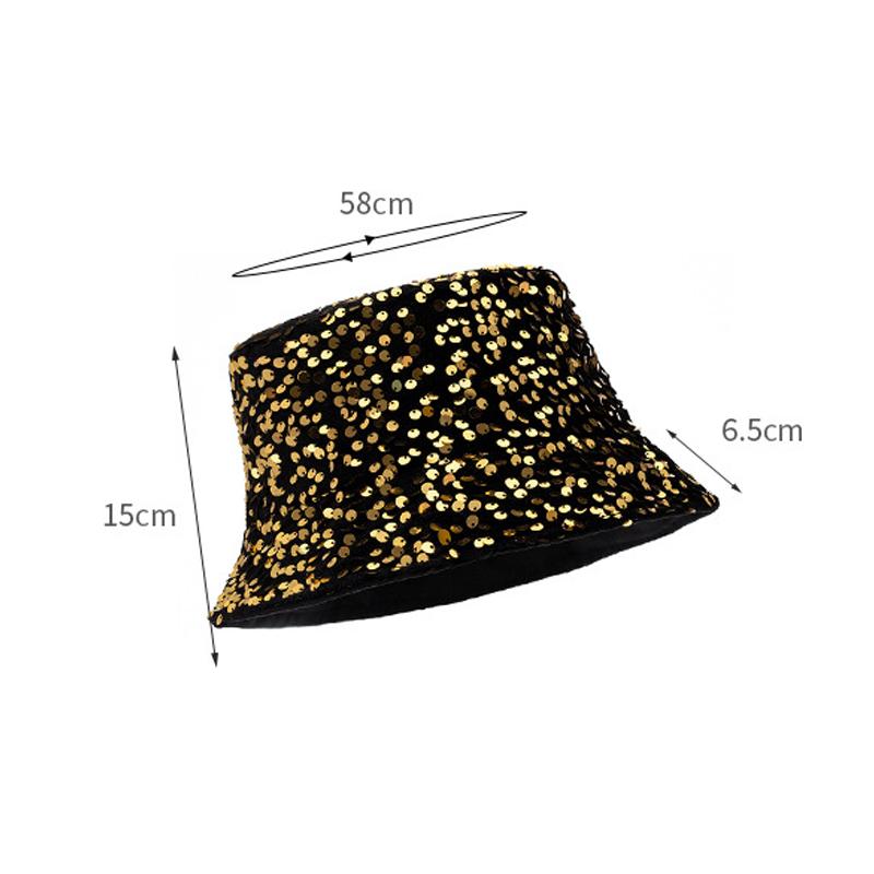 Sequin Fisherman Hat Women's Outdoor Travel Sunshade Basin Hat Bucket Hat