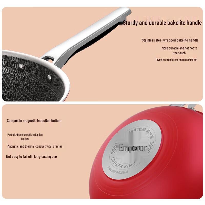 Chu Da Huang 2nd Gen 316 Stainless Steel Non-stick Wok