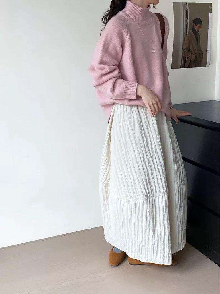 Retro Quilted French-Inspired Midi Skirt: Slim-Fit, Versatile Women’s Fashion 2025