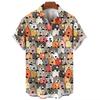 Woman Cat Shirts Short Sleeve Korean Clothes Summer Print Clothes Lapel Button Tops Outdoor Comfortable Versatile