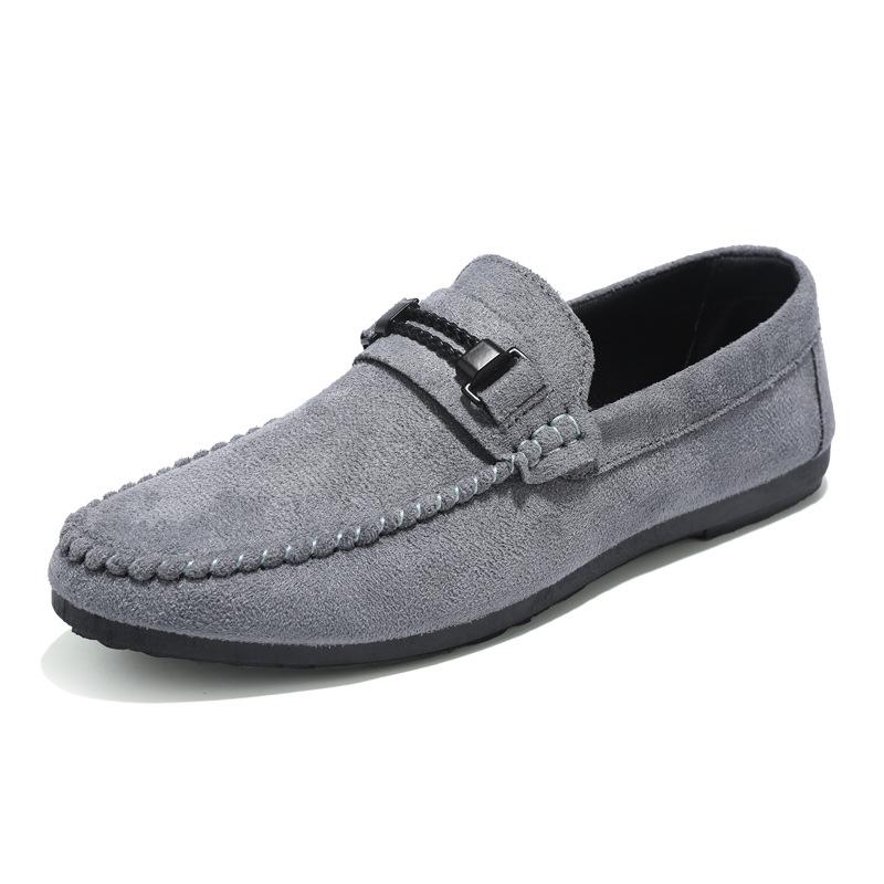 Breathable and wear-resistant one-pedal leather shoes British soft-soled lightweight men's loafers Doudou shoes men's fashion formal lazy shoes