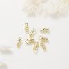 10Pcs Brass 14K&18K Gold Plated Crimp End Caps with Loop Cord Tube Barrel End Cap for Leather Cords Diy Jewelry Making