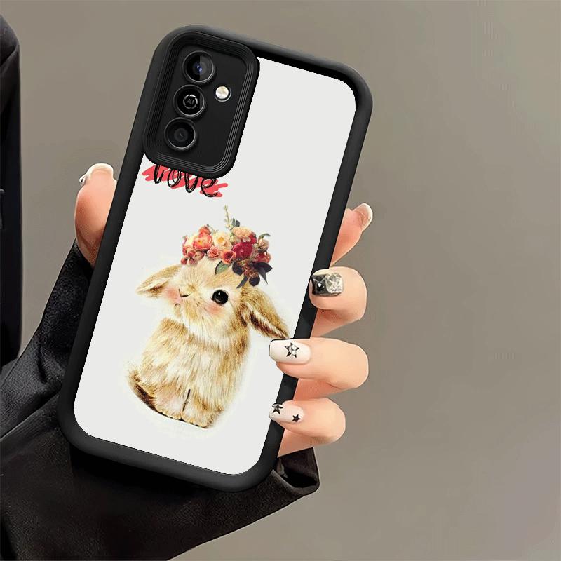 Phone Case for Samsung Galaxy A17 A16 A15 A14 A13 Cute Cartoon Bunny Rabbit A56 A36 A26 A55 A35 A25 A54 A34 A24 A53 A33 A23 A07