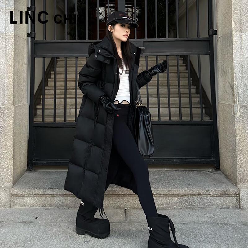 Jinyujie Women's Maillard Long Thickened Duck Down Puffer Jacket