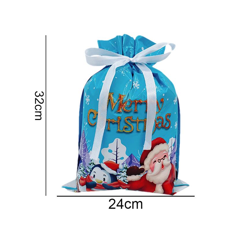 Christmas Gift Bags Large Capacity Merry Christmas Drawstring Gift Packaging Bags 2025 Navidad Party Candy Cookie Wrap Pouch