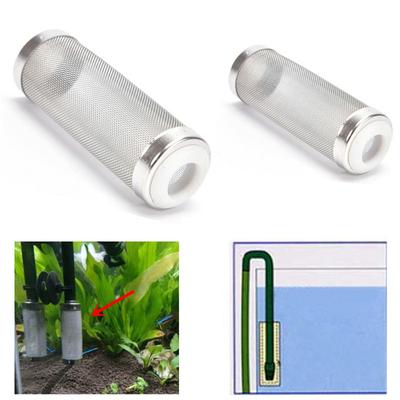 Filtro de Pré-Filtro de Entrada para Aquário Tampa Protetora com Rede de Aço Inoxidável para Peixes Camarões