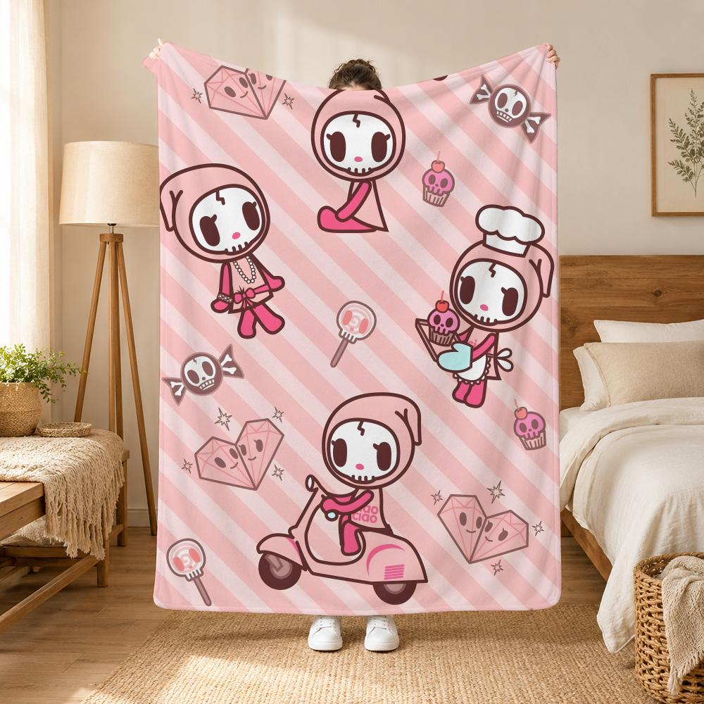 Tokidoki Fashion Throw 240g flannel blanket, suitable for sofas, beds, offices, exquisite gift blankets