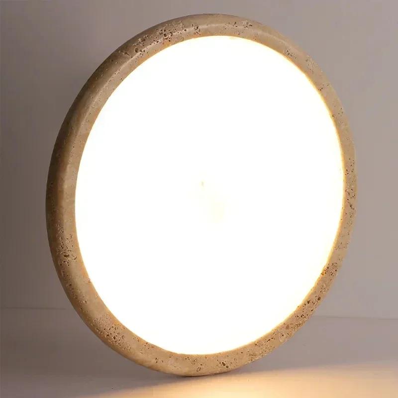 Japanese Wabi Sabi Yellow Cave Stone Ceiling Light Bedroom Living Room Ceiling Light Nordic Retro Homestay Corridor LED Light