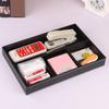 4 Slots Tabletop Storage Tray Pu Leather Durable Desk Drawer Organizer Multi-Functional Creative Jewelry Box Stationery