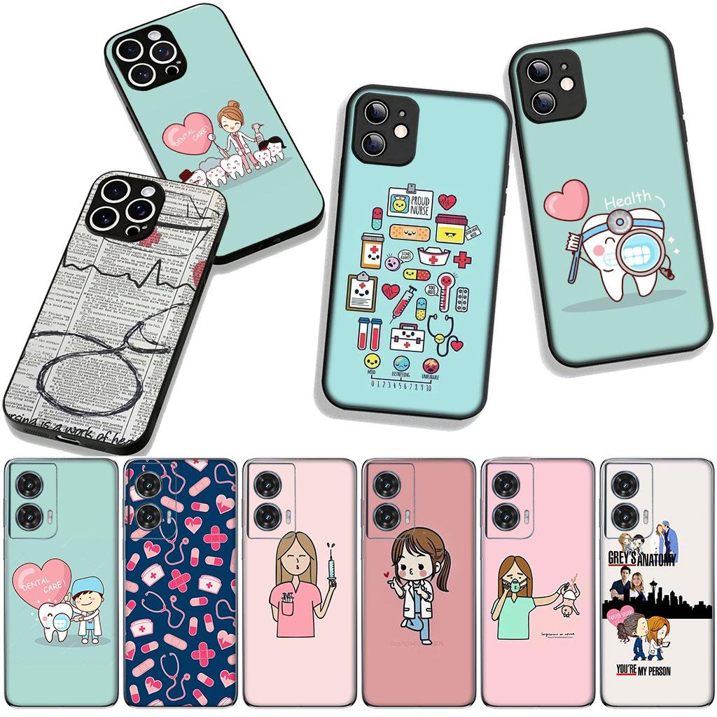 For Samsung Galaxy A25 A37 A57 A12 A14 A50 A51 A70 A71 A72 A21S M15 Note 20 9 8 10 Case Dentist Tooth Nurse Doctor Stethoscope
