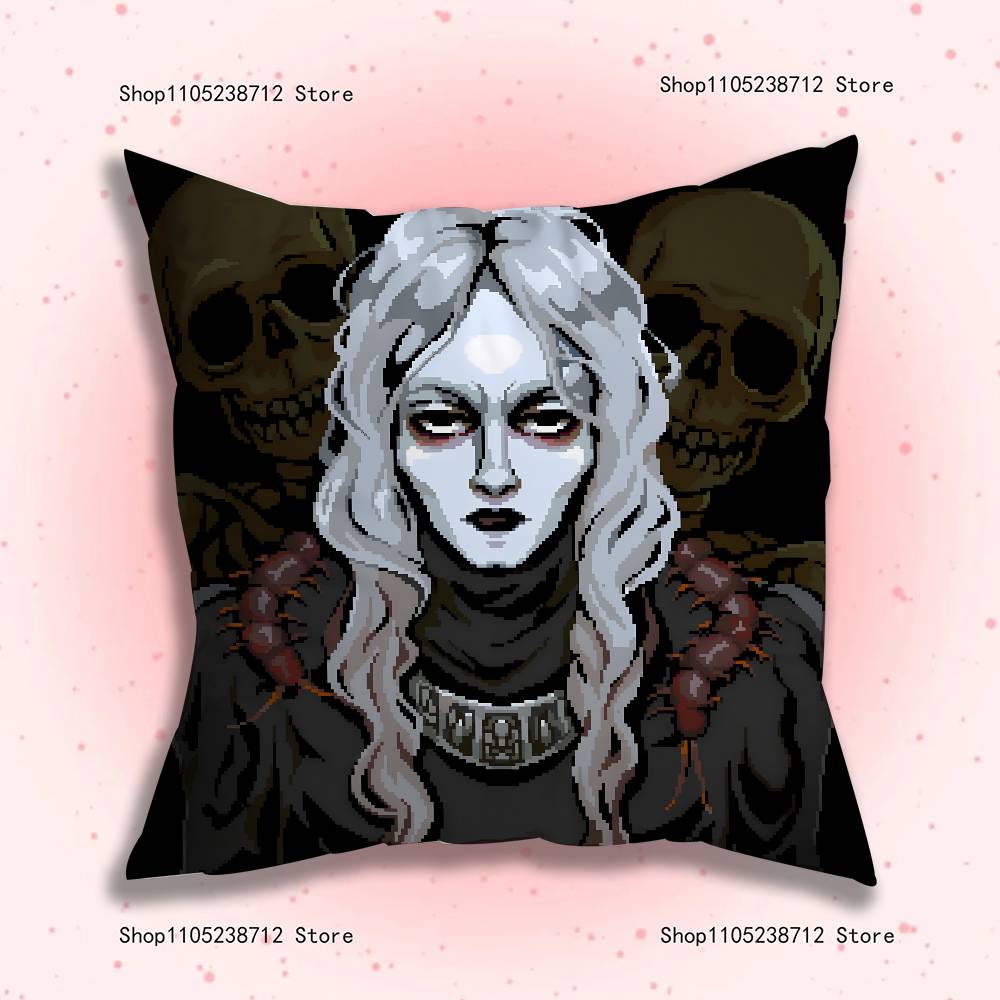 Game F-Fear H-Hunger Anime Pillow Case Anti-dustmite Pillowcase Invisible zipper silky short plush Sofa cushion cover 12x12Inch