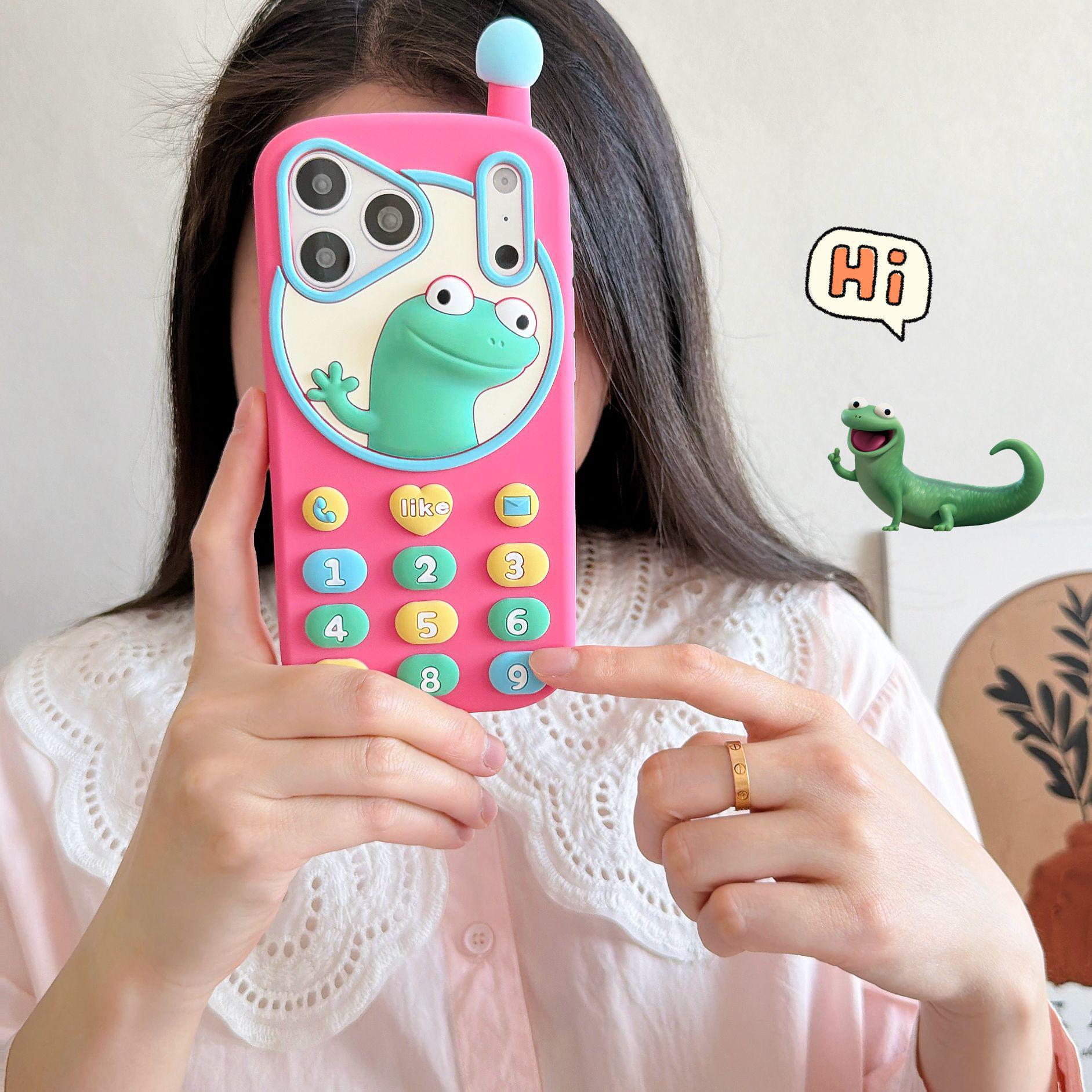 

Cartoon Cute Big Brother Lizard Phone Case for iPhone 13, 14, 15 Pro Max, Apple 16 & iPhone 17 16 Pro Max