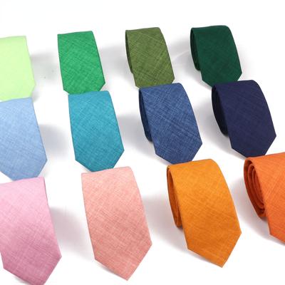 Cravate colorée en coton pour hommes, 6.5cm, slim, pour mariage, fête, smoking, cadeau, accessoires