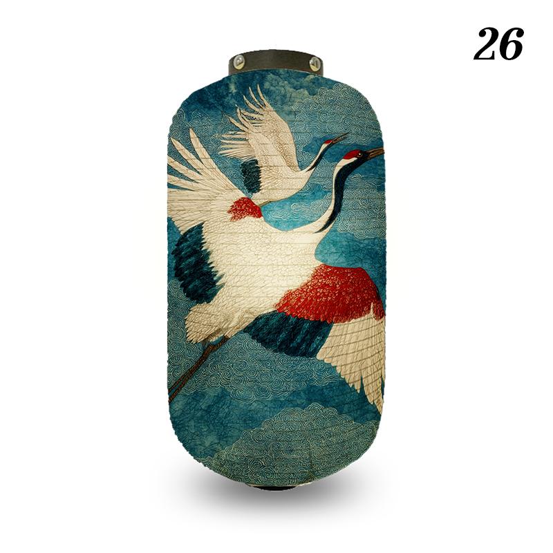 Japanese Style Lantern Ukiyo-e Style Flying-crane Printed Outdoor Bar Bistro Lantern Sushi Restaurant Hanging Lantern Decoration