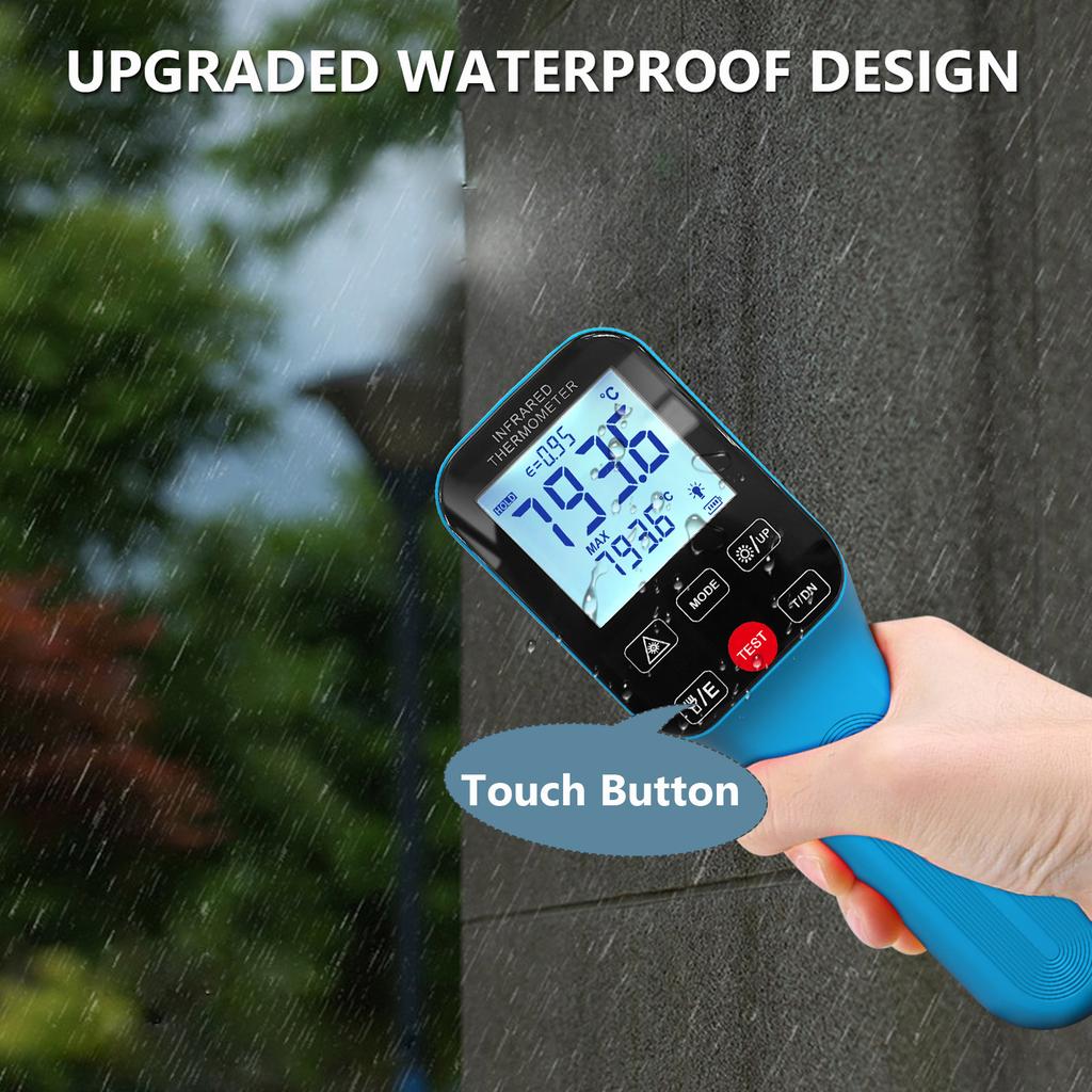 Dual Laser Infrared Thermometer with Bluetooth Data Transfer for HVAC Electrical Food Safety Cold Chain