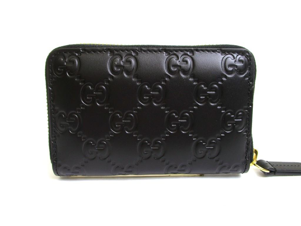 Authentic GUCCI Guccissima Black Leather Round Zip Coin Purse #a869  Refurbished