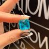 Paraiba Blu-ray, Square Stud Earrings Pendant, Simple Women's Style