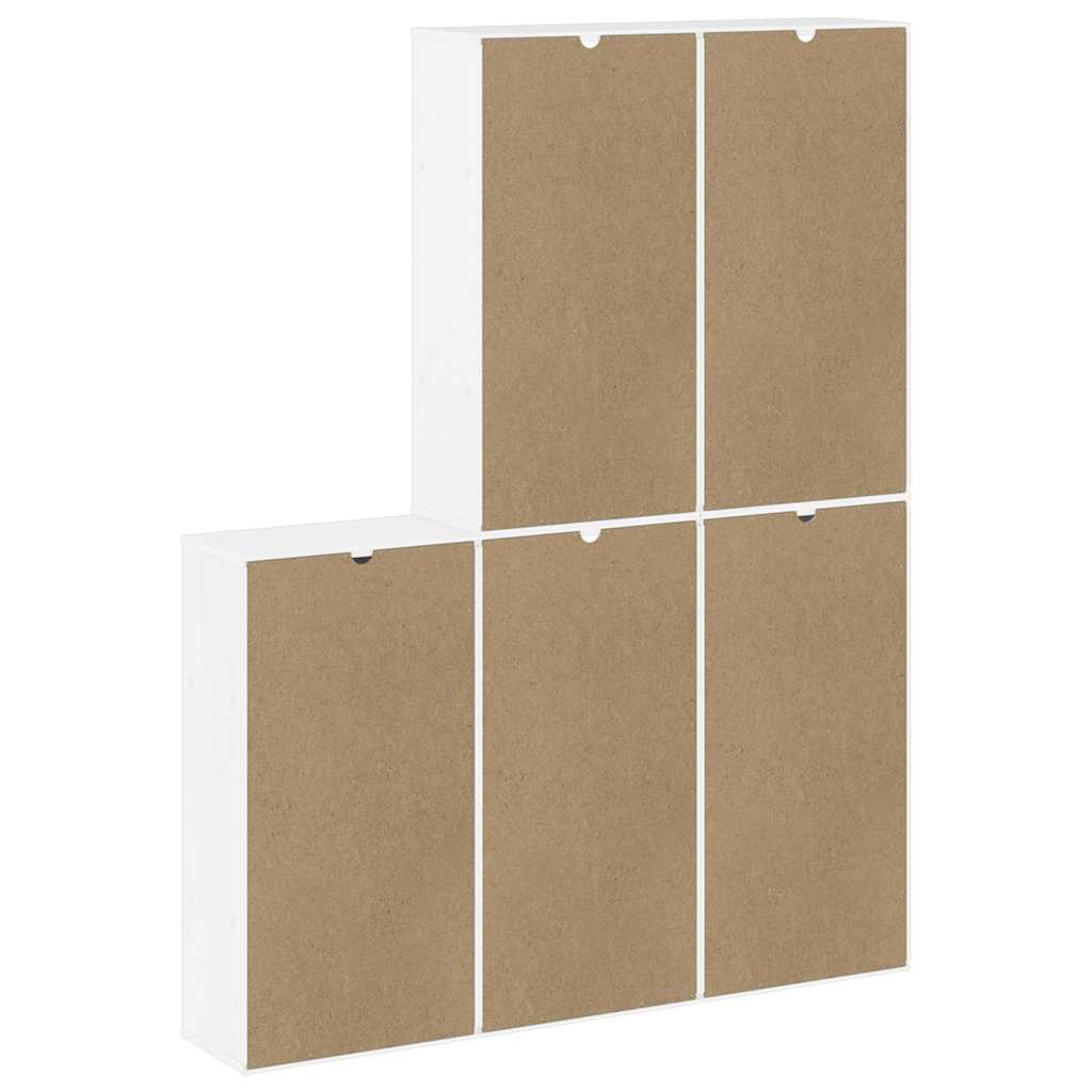 Side Cabinets 5 Pcs ODDA White 40x24x79 Cm Solid Pine Wood