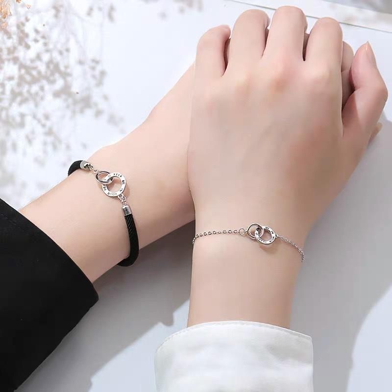 Interlocking Couple Bracelet Korean Version of Simple Niche Woven Hand Rope Valentine's Day Gift for Girlfriend