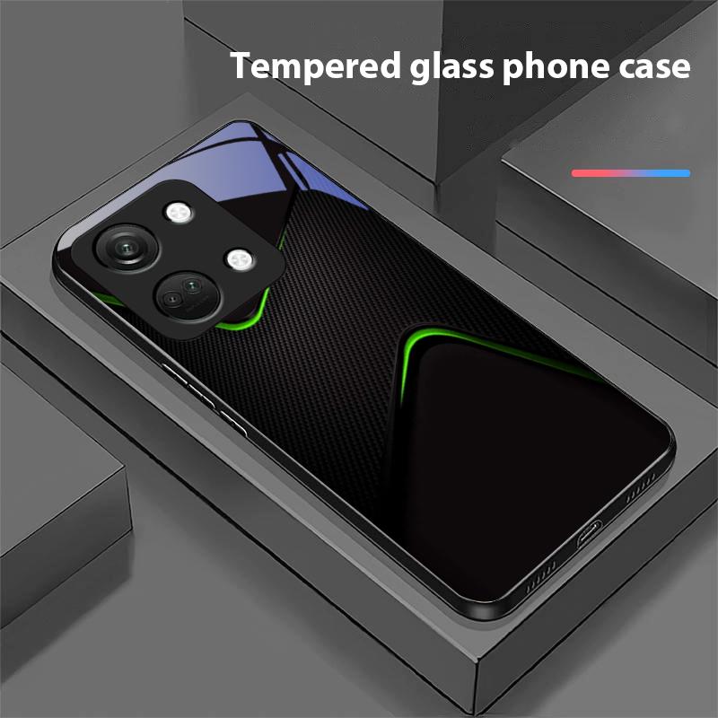 Simples e Grande Para OnePlus Nord 3 5 6T 7 Pro 8 12 10T Reno8 Lite 5G 10R Nord N30 Capa de Telefone Rígida de Vidro Temperado Preta