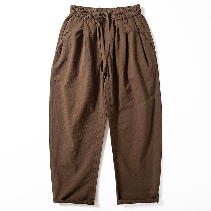 Men's Casual Pants Spring and Autumn New Style Simple Versatile Pure Cotton Pants Japanese Trendy Brand Loose Straight Wide-Leg Pants