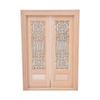1:12 Scale Dollhouse Furniture DIY Mini Unpainted Wood Double Door Accessory DecorationDouble door