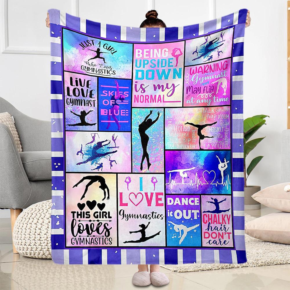 Gymnastics Dreams In Colors Blankets Are Suitable for Living Rooms, Bedrooms, Camping, and Other Places, Making Them an Ideal Choice for Gifts.