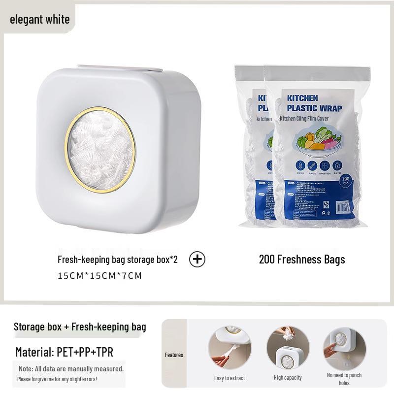 Wall-Mounted Cling Film Dispenser & Storage Box Organizer