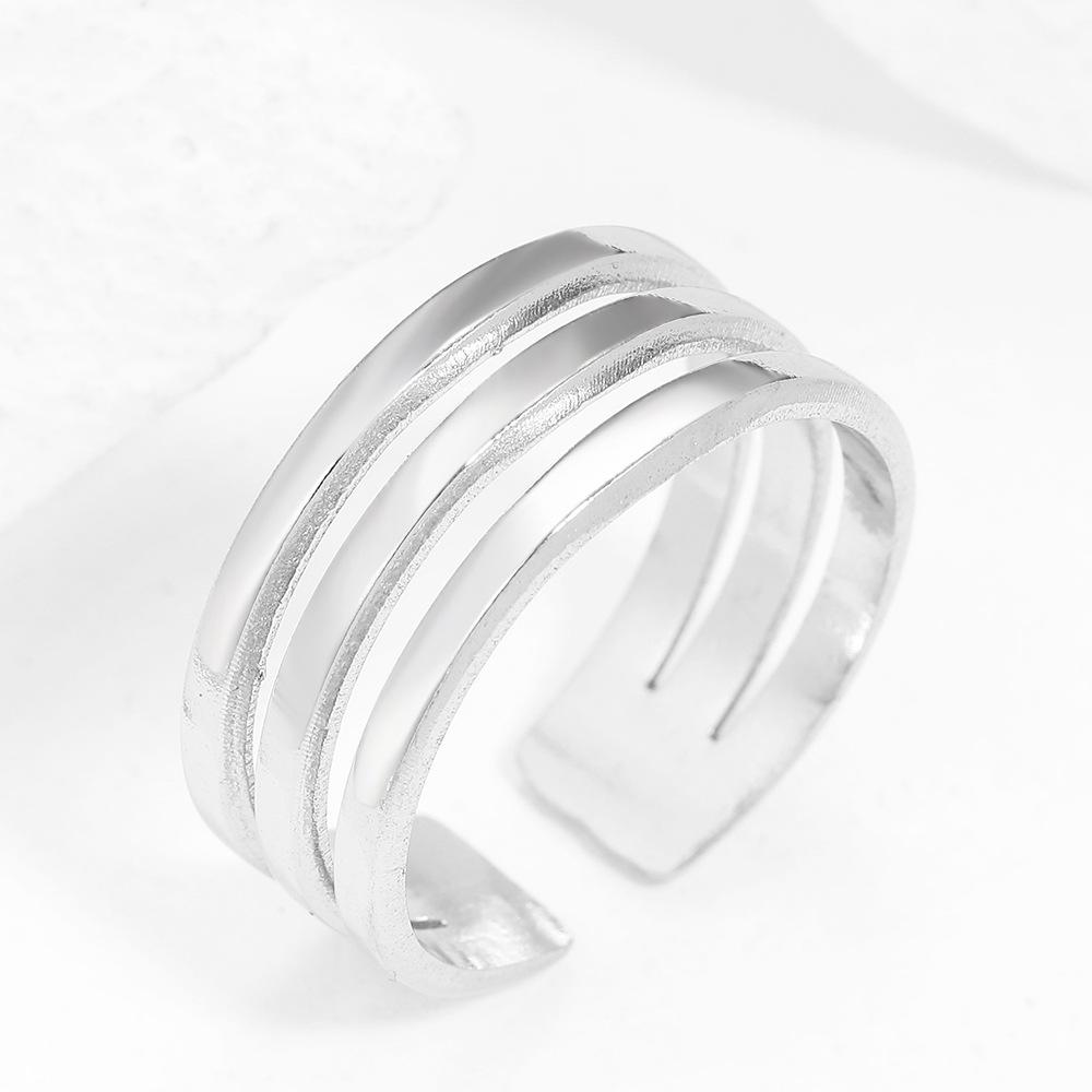 European & American Fashion Adjustable Stainless Steel Ring for Women - Versatile Ins Xiaohongshu Style