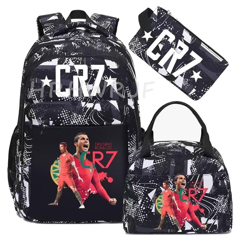 Sports CR7 Camouflage Backpacks With Lunch Bag Men&Women's Casual Canvas School Bags Simple Dual-Shoulder Bag Laptop Travel Bag