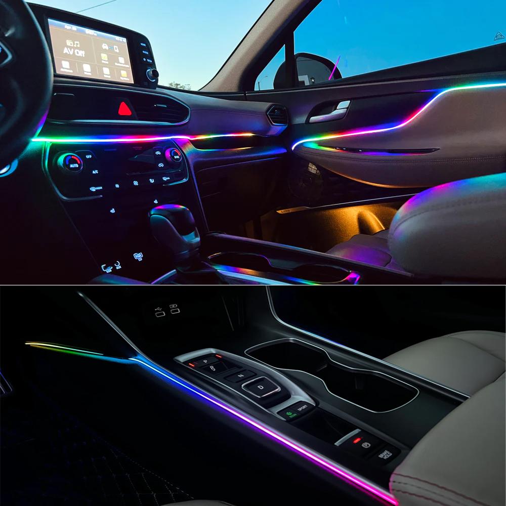24 In 1 Universal Acrylic hidden LED Strip Light Symphony Ambient 64 Color RGB Car Interior APP music atmosphere Lighting