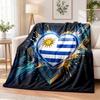 Uruguay Football Printed Flannel Blanket Warm Comfort Bed Throw For Indoor Home Decoration