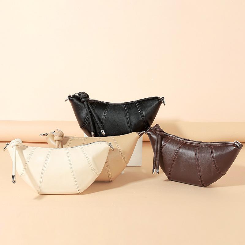 Fashionable Women's Bag Shoulder Bag New Genuine Leather Women's Bag Croissant Fashionable Versatile High End Crossbody Bag Women