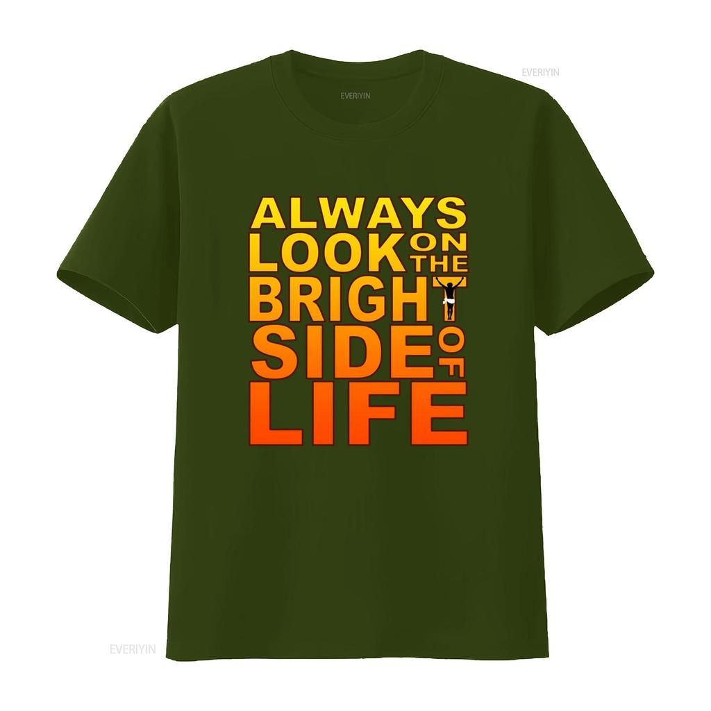 Monty Python Always Look On The Bright Side Of Life Brian T Shirt UW3I Vintage Washed Unisex Soft Comfortable Casual Slightly