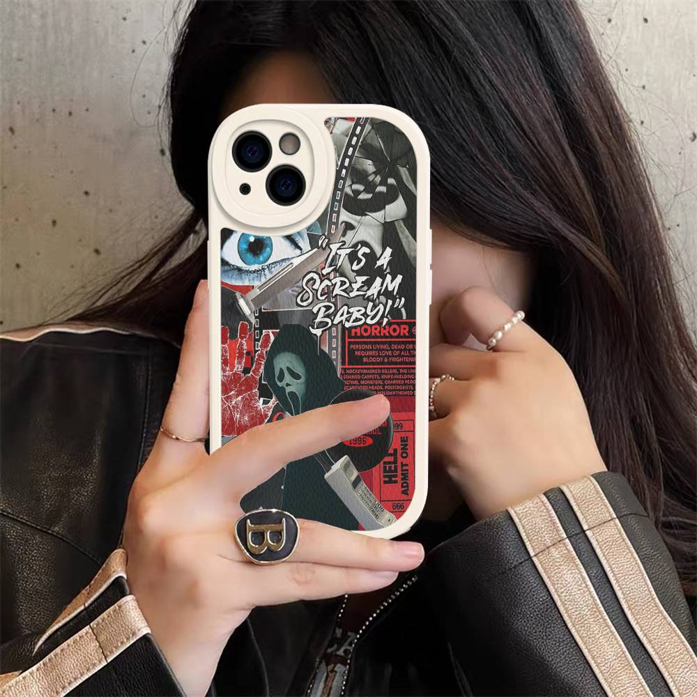 Horor S-scream Dead Phone Case For IPhone 11 12 13 14 15 16 Pro Max Plus Leather Cover