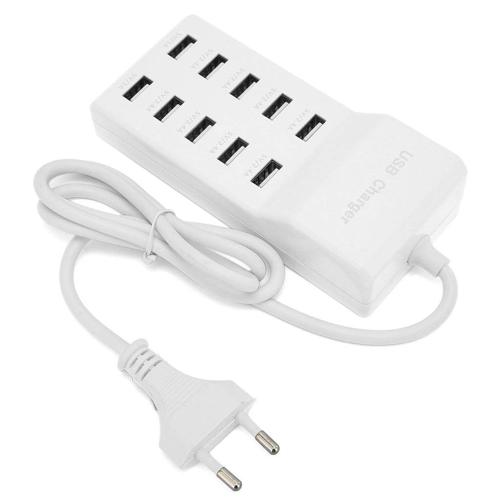 USB Charging Station 10‑Port Wall Power Smart Charger for Multiple Devices