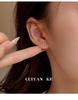 Cui Yan S925 Sterling Silver Cross Stud Earrings with Rhinestones, Light Luxury Japanese-Korean Design, Versatile for Women.