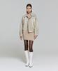 Lady Volume Unbalanced Shirring Mini Dress_Beige