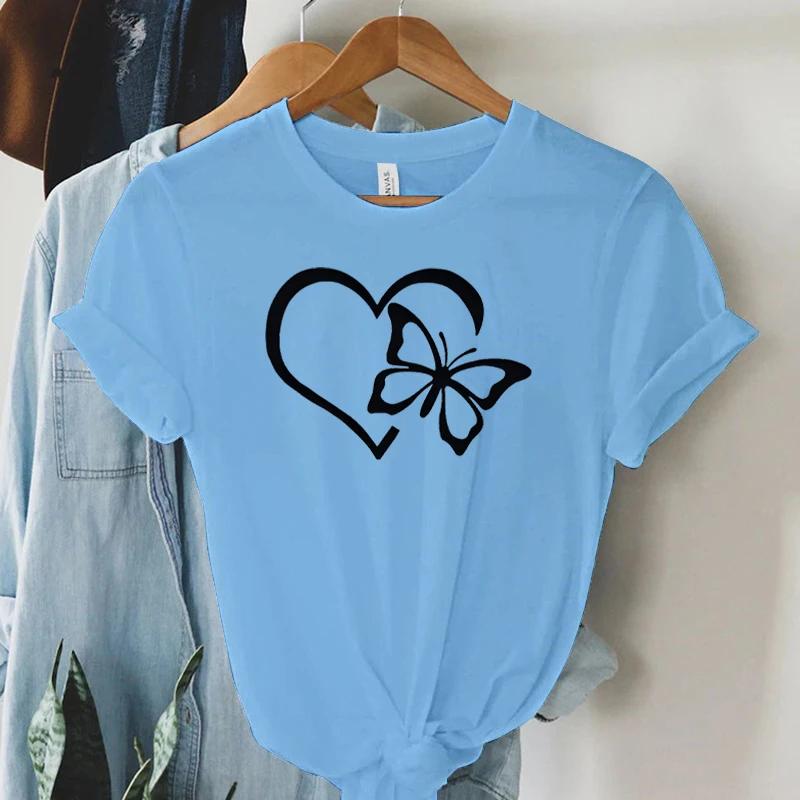 Heart Butterfly Graphic T Shirts Women Funny Hearts Trendy Style Butterfly Lover Gift Womens Tee Shirt Hearts Essential Tops