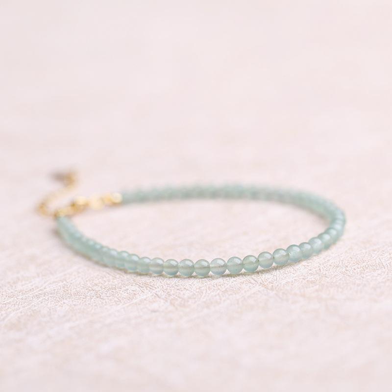 Recommended Aventurine Bracelet for Women3mm Round Bead Aventurine Ultra-Fine Crystal Bracelet In Vintage Style