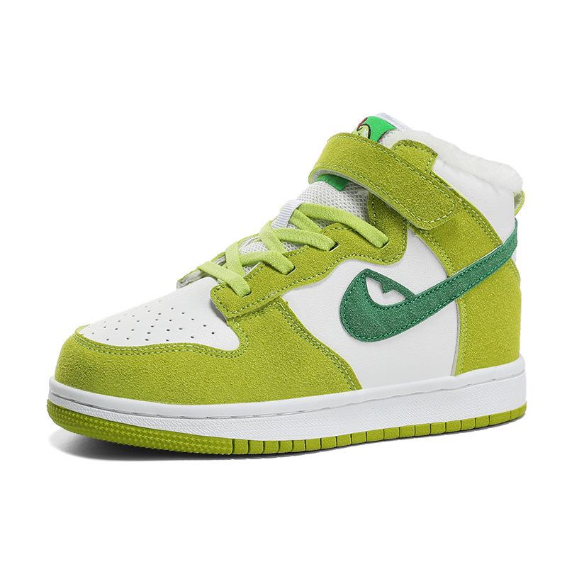 **Çocuklar İçin Yumuşak Pamuklu Yüksek Bilekli Spor Ayakkabıları**: Air Force 1, Skate ve Dunk Basketbol Stilleri**