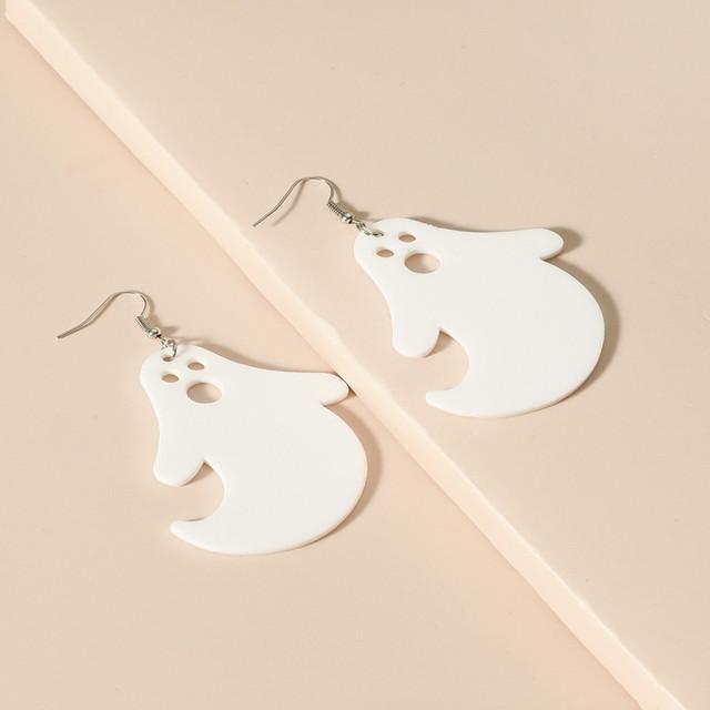 Halloween Women 'S Earrings Funny Cartoon Black Spider Black And White Ghost Skull Hand Pendant Earrings Ladies Cosplay Jewelry