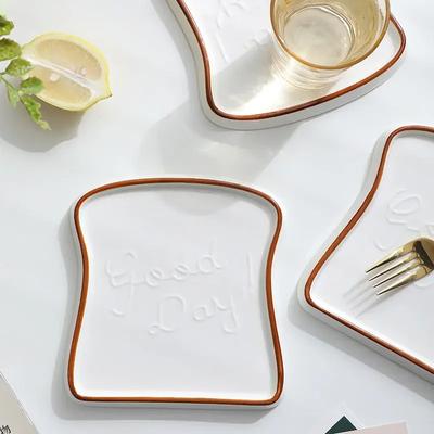 Ceramic Dinner Plate Household Creative Bread Plate Toast Plate Dessert Plates Cake Plates Breakfast Plates Ceramic Tableware