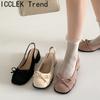Summer Fashion Cover Toe Women Sandals Fashion Ladies Concise Butterfly-knot Thick Heel Sandalias