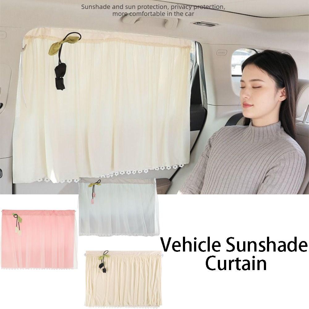 Lace Flower Fringe Suction Cup Car Sunshade Suction Cup Mount UV Protection Curtain  Car Window
