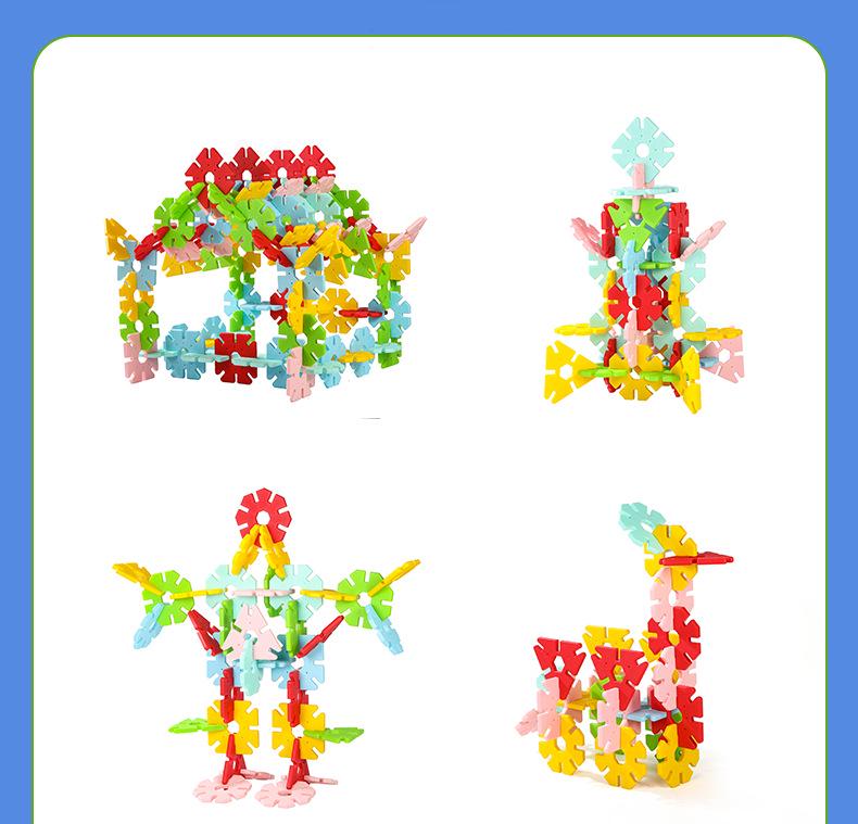 Educational 26cm Geometric Snowflake Blocks for Toddler Sensory Integration and Building