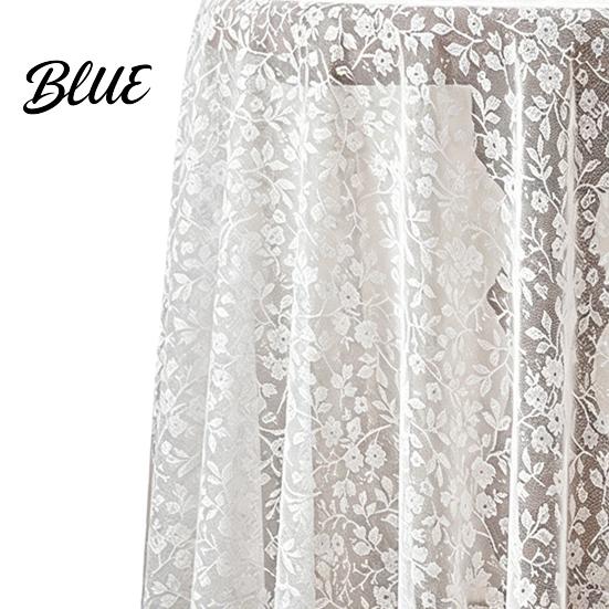 Coffee Table Cloth Furniture Surface Round Fabric Tablecloth Floral Lace Cover with Protector Scalloped Trim for Wedding Afternoon Tea