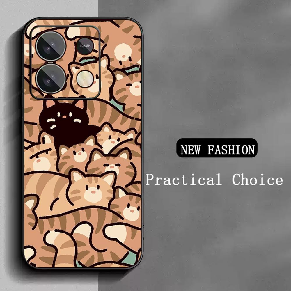 Cute Animal dog pattern lovely design  Phone Case For Redmi Note 14 13 12 11 Pro Plus S 5G 14C A3 Soft Black Phone Cover
